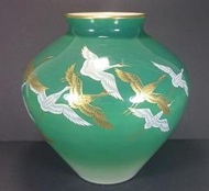 《茁壯啟業 》瓷器 鶴 花瓶 作者:香蘭社 J007 尺寸：24x22
