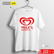 KAOS PLESETAN LOGO WOLES LOGO LUCU / Kaos Plesetan Lucu Logo Walls