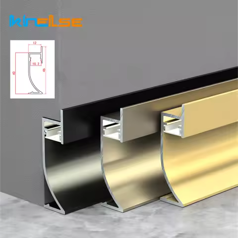 0.5m/1m H40/50/65mm LED Baseboard Bar Light Aluminium Profile Channel Metal Wall LED Skirting for Co
