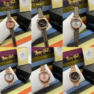 Caoch leather/ stainless steel watch with paper box, manual book paper bag