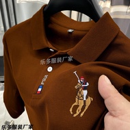 Men's Polo Shirt Polo Shirt Business Polo Short-Sleeved Top T-Shirt Fashion Men's Lapel Polo Embroidered Loose Top