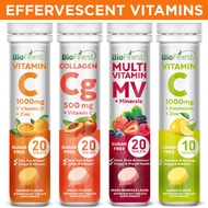 Biofinest Effervescent Vitamin C 1000mg D3 Zinc Collagen Multivitamin Calcium Magnesium Zinc Tablets