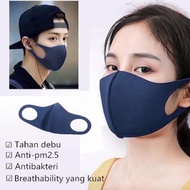 3 PCS MASKER WAJAH DAN MULUT BAHAN SCUBA TEBAL WARNA HITAM DAN NAVY