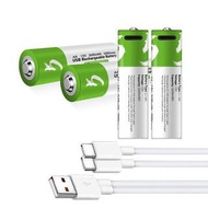 Rechargeable Battery USB AA Lithium ion, High Capacity 1.5V 2600mWh  1.5 H Fast Charge, 1200 Cycle with Type C Port Cable 4-Pack AA 5號循環充電鋰電池 - 4枚 🔋 ♻️ 🔄