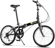 Fashionable Simplicity Folding Bikes Adults 20 6 Speed Variable Speed Foldable Bicycle Adjustable Seat Lightweight Portable Folding City Bike Bicycle White Colour:Black " (Color : Black)