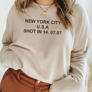 FenishaStore Women's Basic Sweater NEW YORK CITY USA SHOT IN 14.07.07 Size L-XL-XXL