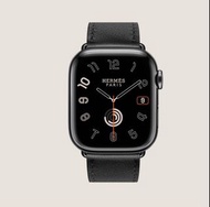 Hermes x Apple Watch Series 9 太空黑 45毫米單圈黑色表帶