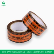 BK3C - Black orange fragile goods tape, size 4.8 cm - 6 rolls