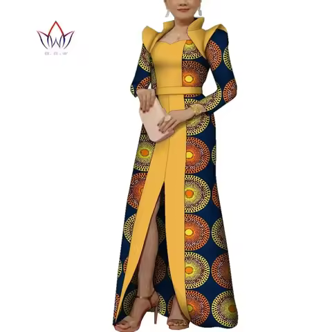 Autumn Women Dress African Clothing Long Sleeve Dashiki Long Maxi Dresses for Women Party Robe Dress