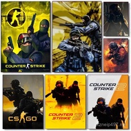 Hot Game C-Counter-Strike CS2 Painting Calligraphy Canvas HD Poster Wall Art interior Hallway Home D