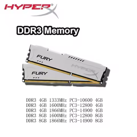 DDR3 Memory PC RAM Hyperx White 4GB 8GB 16GB 1333MHz 1600MHz 1866MHz PC3 12800 240pin DIMM 1.5V RAM