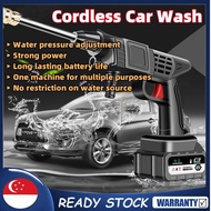 SG [READY STOCK] Cordless Car Washer Power Spray Wash Gun Sprayer Water Pump Portable Water Jet Outdoor Wash Car
