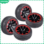 ศิลปินรวบรวมล้อยาง75มม. 4ชิ้นสำหรับ WLtoys 144001 124019ทางวิบากรถบรรทุกชิ้นส่วน DIY