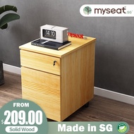 [Bulky] MYSEAT.sg KIM Solid Wood Mobile Pedestal customisable local handcrafted toxic-free