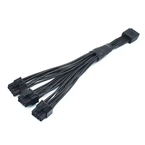 16AWG PCIE5.0 12VHPWR female to 3x8pin (6+2)P GPU Video Card Power Cable For 3xPCI-E8pin video card 