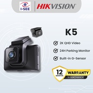 Hikvision K5 Dashcam & Car Camera 2K QHD | Dual Channel | Voice Control | HDR + Night Vision | 24H P