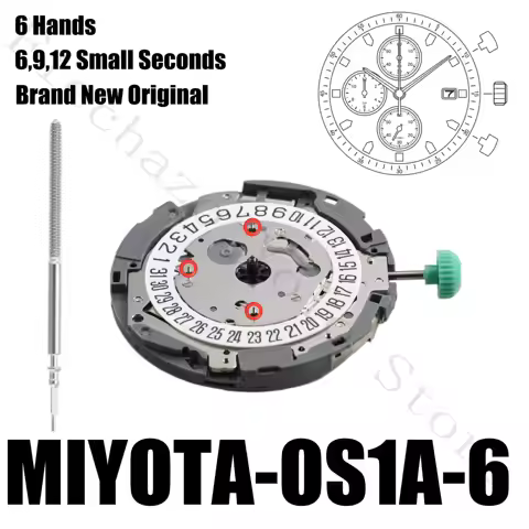 0S1A Movement Japanese MIYOTA OS1A Movement 6 Hands 6,9,12 Small Seconds Date At 4:00/6:00
