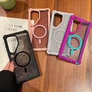 Glitter Transparent N52 Strong Magnetic Phone Case for Samsung Galaxy Note 20 S21 S22 S23 S24 S25 Ul
