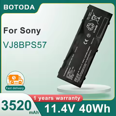 BOTODA 11.4V 40Wh 3520mAh VJ8BPS57 Laptop Battery Rechargeable for Sony VAIO S15 2019 Year 31CP5/57/