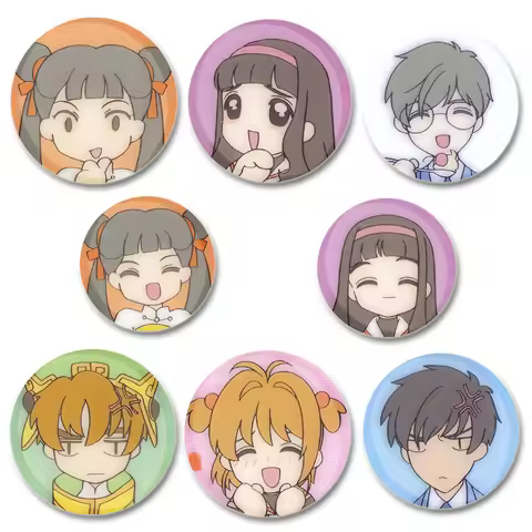 Cartoon CARD CAPTOR SAKURA Badge Anime Cardcaptor Sakura Brooches KINOMOTO SAKURA Pins for Backpack 