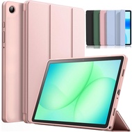 Slim Soft TPU Back Tri-Fold Stand Protective Tablet Cover Flip Leather Case for Samsung Galaxy Tab A