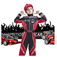 Car Racing Costume for Kids Boys Girl Racer Jumpsuit With Cap career Dress Up Halloween party