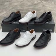 ECCO (ECCO) Golf Shoes Consumption Leather Men's Spikeless Waterproof Shoes141514series Pattern Walking Sneakers