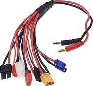 Reland Sun 8 in 1 Adapter Connector Splitter Cable for Multi to 4.0mm Banana Plug for TRX EC3 JST XT