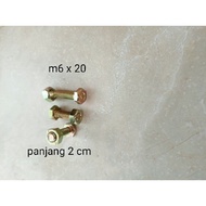 Bolt 10 2cm hex nut bolt M6 x 20/ yellow bolt nut M6 x 20mm/ 1pcs