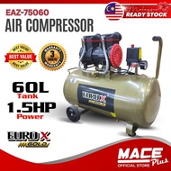EUROX GOLD Oil Less Air Compressor 1.5hp 60l 8 Bar 120L/min Mesin Compressor Angin Kompresor Angin (