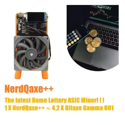Bitaxe NerdQaxe++ BTC Solo Miner 4.8T-5TH/S 80W 4XBM1370 ASIC Chip Open Source Bitcoin Crypto Miner 