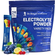 Dr. Berg's Electrolytes Powder 7 Flavors 28 Stick Packets - Travel Size Electrolyte Drink Mix - Boos