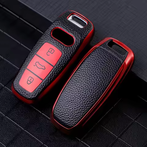 TPU Leather Remote Car Key Case Cover for Audi TT Mk3 Q7 4m A6 C8 TT 8s Sq7 S5 A4 B9 A7 Q8 A6L E-tro