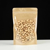 Original 100pcs Kraft Paper Self Sealing Bag Yin-yang Clear Window Stand Up Moisture-proof Seal Zip