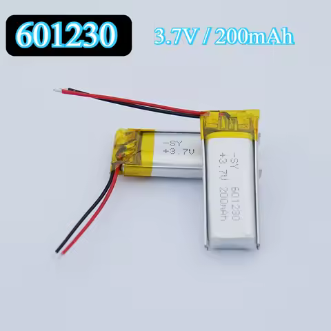 3.7V 601230 Battery 200mAh Polymer Lithium Battery for VR Glasses Portable Projector Bluetooth Heads
