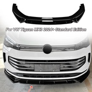 For Volkswagen Tiguan MK3 2024+ Standard Edition Front Lip Spoiler Glossy Black Car Body Kit Modific