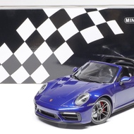Minichamps Mini Cut Porsche 911 992 Targa4GTS Blue Alloy Car Model 1: 18