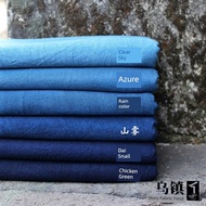 DIY handmade cotton tablecloth embroidered indigo dye