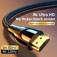 HDMI 8K 2.1 3D Braided cable HDMI to hdmi Cable 60hz144hz Ultra High Speed Transmission Cable 48Gbps