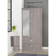 [185CM]Almari baju Cermin 2 pintu ada kunci & cermin 2 door wardrobe with lock and mirror Cloth cabi