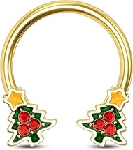 Christmas Nose Piercing Christmas Tree Septum Daith Piercing Jewellery Helix Cartilage Earring Hoop 