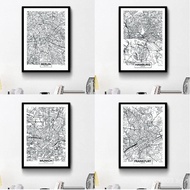 Germany City Map Print Berlin Frankfurt Munich Map Poster Hamburg Cologne Maps Wall Art Canvas Paint
