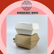 Burger Box {50PCS} / Kertas Kotak Burger / Kraft Paper Burger Box / Kertas Burger Box Brown White / 