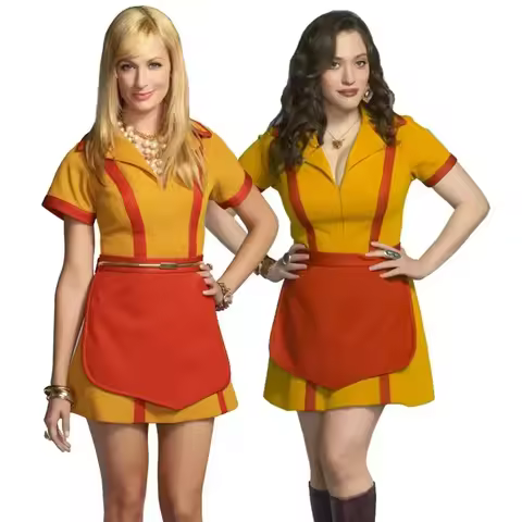 Halloween Girl Party Wear Max Caroline Waitress Maid Dress Cos with Apron S M L XL 2 Broke Girls Cos