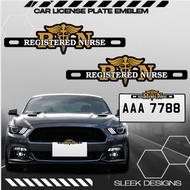 Registered Nurse Car License Plate Emblem Accessories 1 Pair