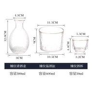 In Stock Japanese Style Glass Wine Set Household Wine Warmer Wine Pot Small Wine Cup Decanter Set Fr
