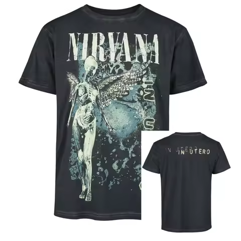 Nirvana T-Shirt Men Women Vintage Metal Rock Band Graphic Tee 100% Cotton Summer Streetwear Top