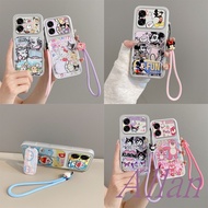 casing oppo a6x / a6t case TPU With a wrist strap，With a brace，Cartoon Mirror，Drop-resistant, KN-ZJ