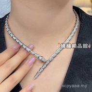 Hot Sale 925 Sterling Silver Full Diamond Snake Necklace Short Necklace Collar Choker EZ9I
