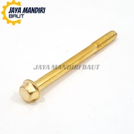MESIN 10 - 100 PCS Engine Block Bolts 6x70 Key 8 Gold Flange M6X70Bolt Thread 10 Fine Threads